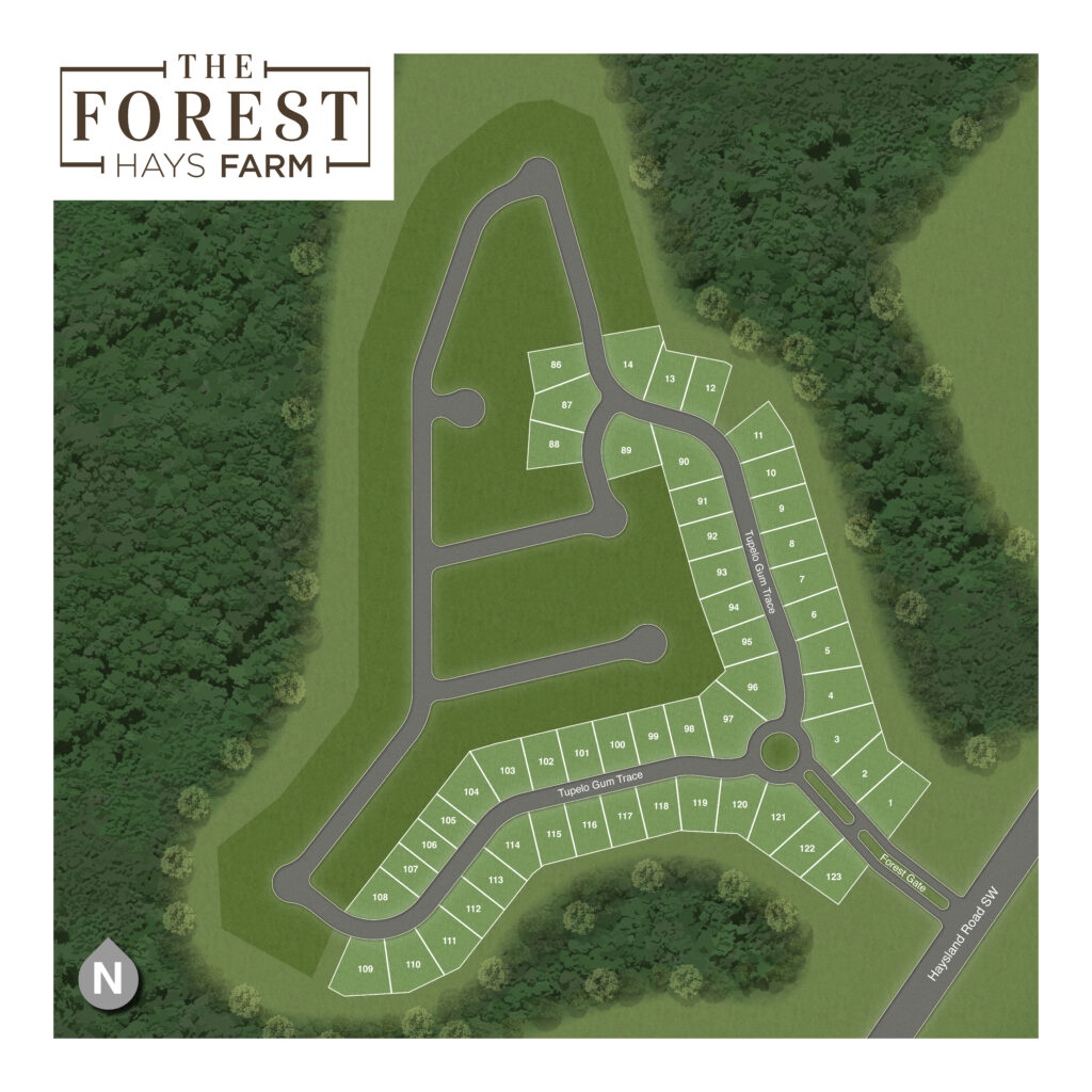 The Forest site map at Hays Farm